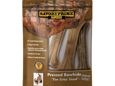 Savory Prime Pressed Rawhide Bones Bagged Natural 1ea 6.5 in, 3 pk Online Sale