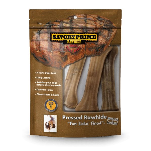 Savory Prime Pressed Rawhide Bones Bagged Natural 1ea 6.5 in, 3 pk Online Sale