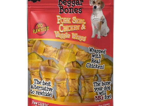 Savory Prime Beggar Bones Pork Skin, Chicken & Veggie Wraps Dog Treats 1ea SM, 8 pk Online now