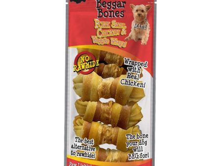 Savory Prime Beggar Bones Pork Skin, Chicken & Veggie Wraps Dog Treats 1ea SM, 7 pk For Discount