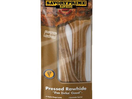 Savory Prime Pressed Rawhide Bones Bagged Natural 1ea 8.5 in, 2 pk For Discount