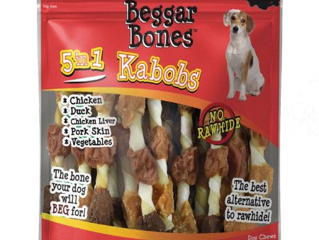 Savory Prime Beggar Bone 5 in 1 Kabobs Dog Treats 1ea 12 oz, 18 pk Supply