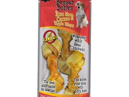 Savory Prime Beggar Bones Pork Skin, Chicken & Veggie Wraps Dog Treats 1ea SM, 3 pk on Sale