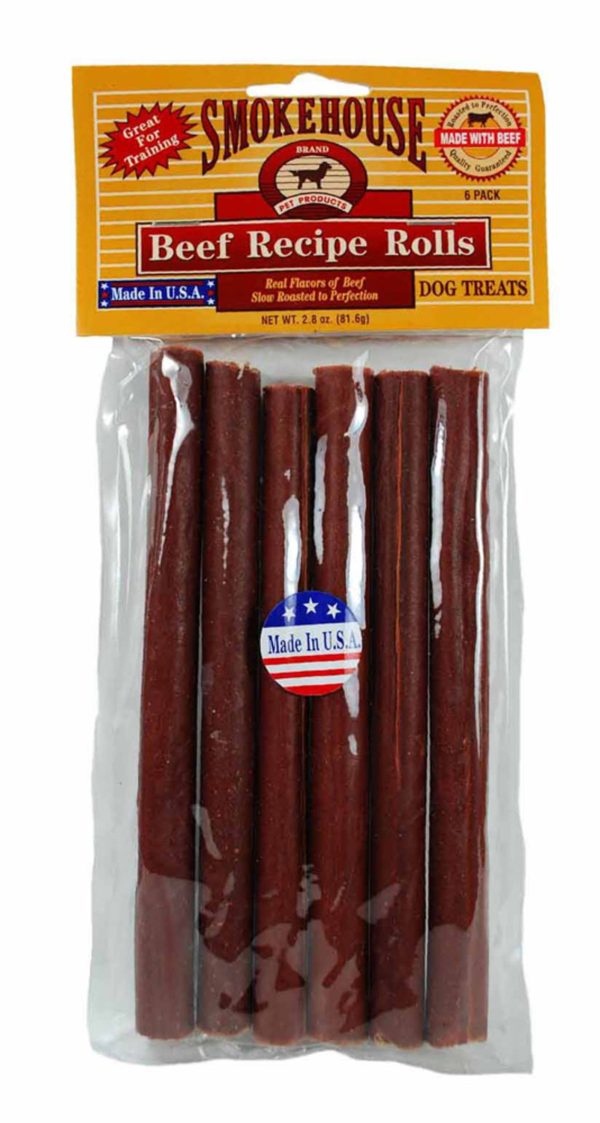 Smokehouse USA Made Beefy Rolls Dog Treats 1ea 2.8 oz, 6 pk For Discount