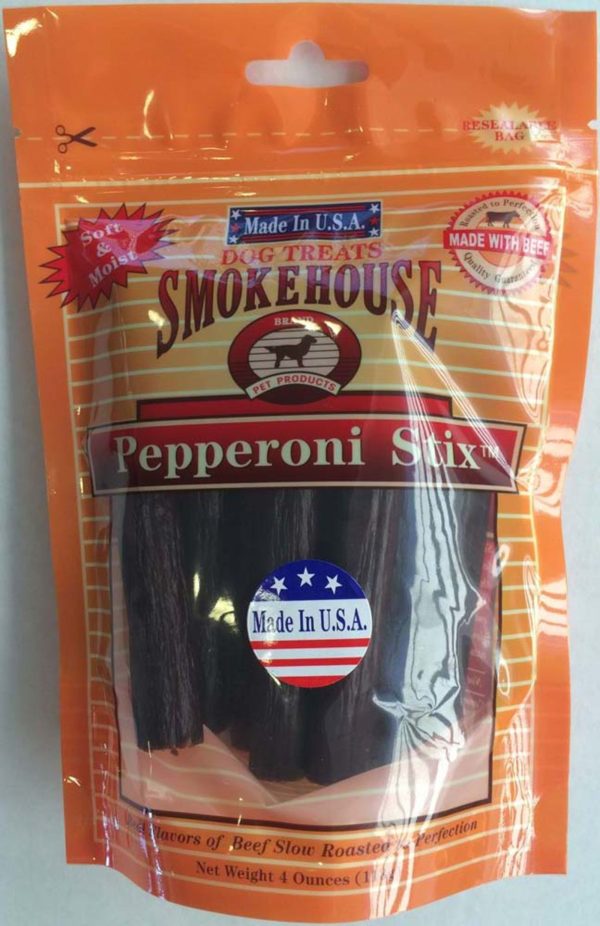 Smokehouse USA Made Pepperoni Stix Dog Treats 1ea 4 oz For Sale