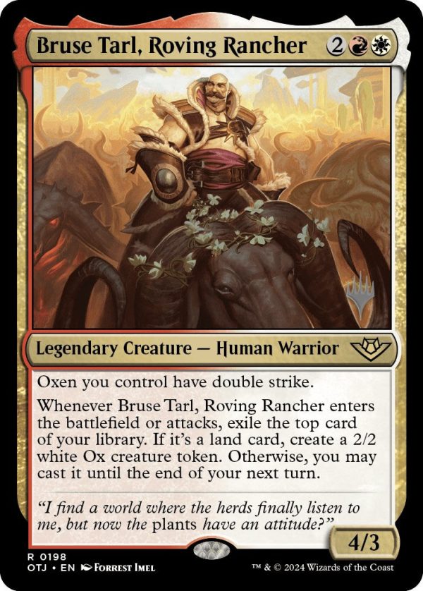 Bruse Tarl, Roving Rancher (Promo Pack) [Outlaws of Thunder Junction Promos] Cheap