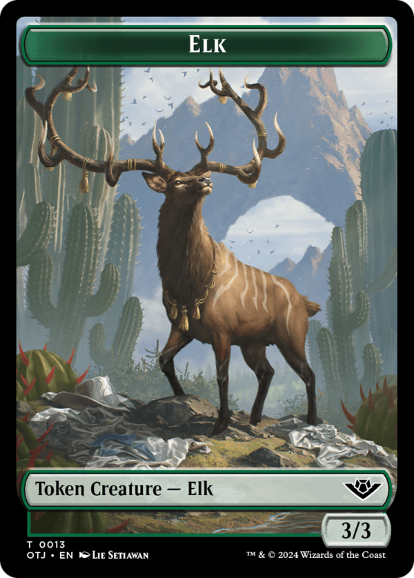 Treasure    Elk Double-Sided Token [Outlaws of Thunder Junction Tokens] Online Hot Sale