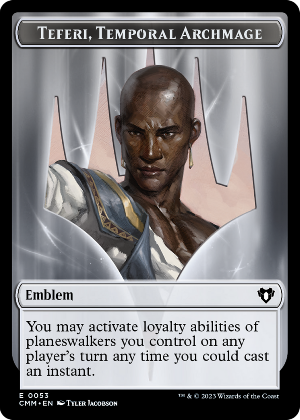 Clue    Emblem - Teferi, Temporal Archmage Double-Sided Token [Commander Masters Tokens] Fashion