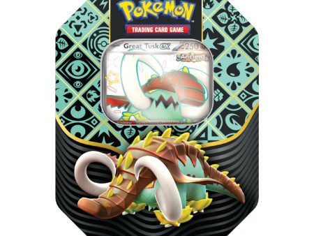 Pokémon: SV4.5 Paldean Fates - 4-Booster Tin (Great Tusk EX) Online