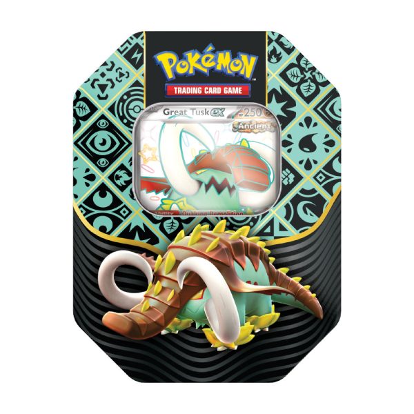 Pokémon: SV4.5 Paldean Fates - 4-Booster Tin (Great Tusk EX) Online