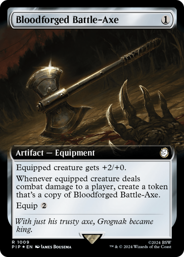 Bloodforged Battle-Axe (Extended Art) (Surge Foil) [Fallout] Online now