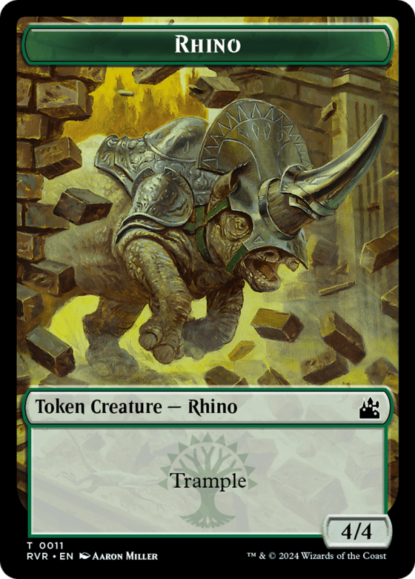 Bird    Rhino Double-Sided Token [Ravnica Remastered Tokens] Sale