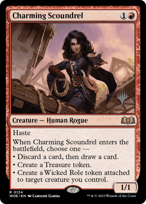 Charming Scoundrel (Promo Pack) [Wilds of Eldraine Promos] on Sale