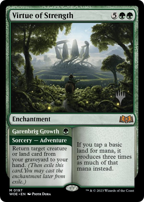 Virtue of Strength    Garenbrig Growth (Promo Pack) [Wilds of Eldraine Promos] Cheap